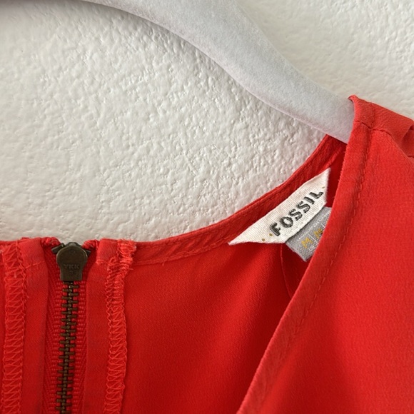 Fossil orange dressy sleeveless blouse - Picture 3 of 4